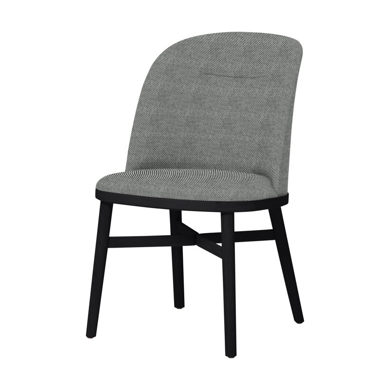 Bund Upholstered Dining Chair, Onyx Oak, Omega Dark Brown