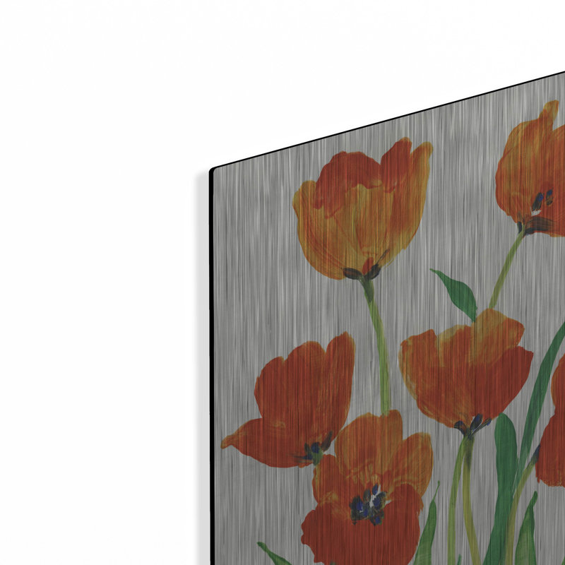 Luxe métal Art «Red Tulips In Bloom I» par Tim O'To