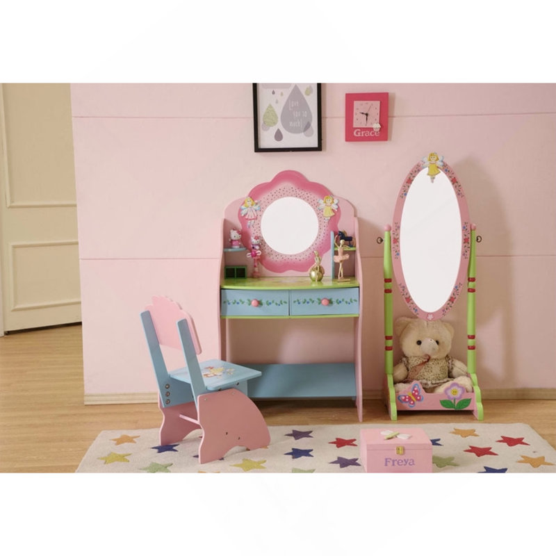 Kids Funnel Othe Fairy Girls Dressing Table with Chair