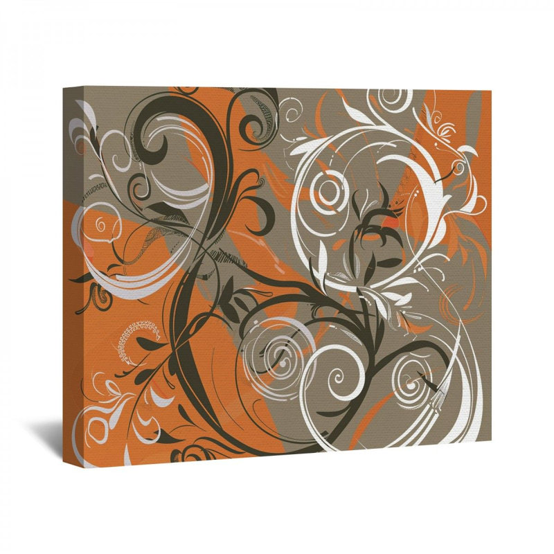 12347_Motif floral encadré sur toile, H 24 po x l 36 po x P 3 po