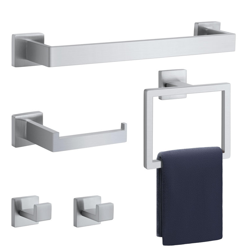 5-Pieces Bathroom Hardware Accessories Set, Nickel