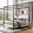 Boucle Upholstered Canopy  Bed-387289887