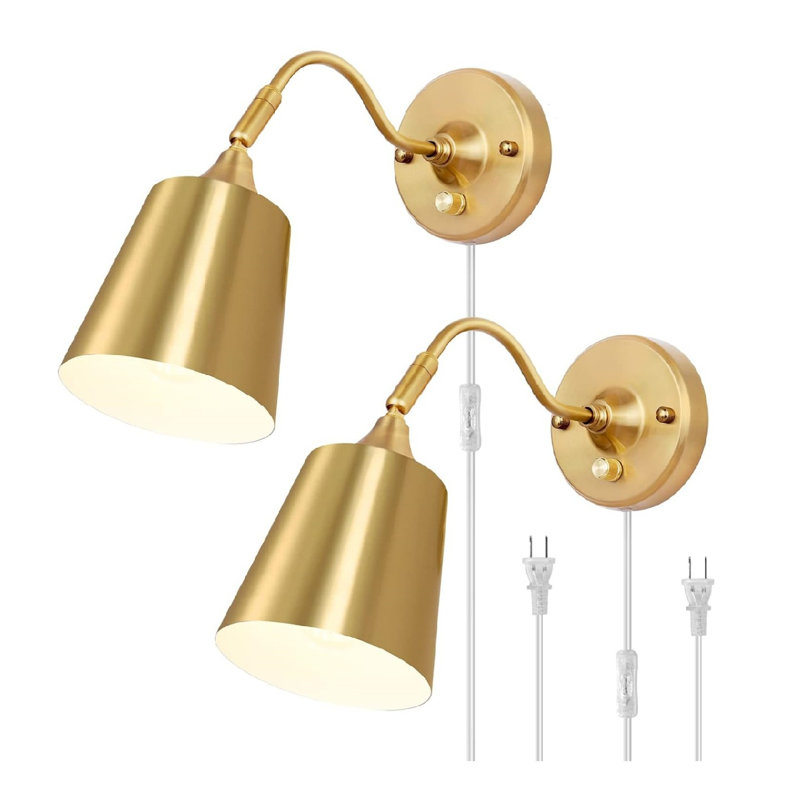 Dimmable Wall Sconces, Gold