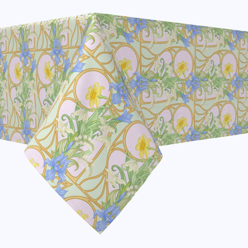 Fabric Textile Products, Inc. Square Tablecloth, 100% Cotton, Floral 140