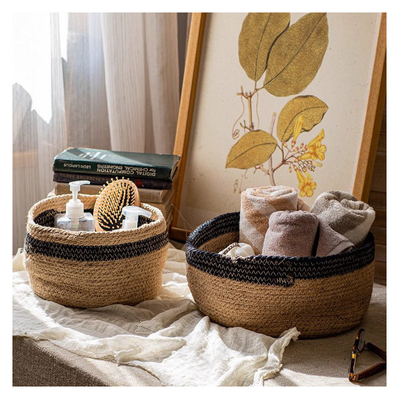 Cotton Blend Woven Storage Basket