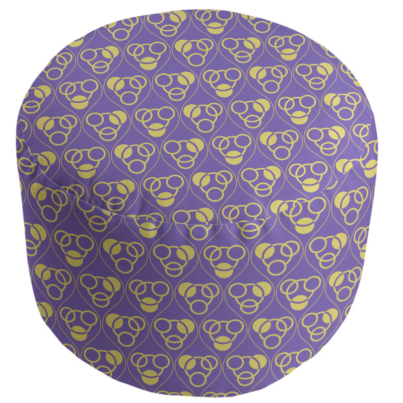 repose-pieds d’ondes à cercles classiques, Mauve / jaune