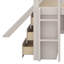 Lit mezzanine double pleine grandeur avec glissade, cadre de lit en bois avec trois tiroirs de rangement et deux portes, aucun sommier nécessaire-1561816931