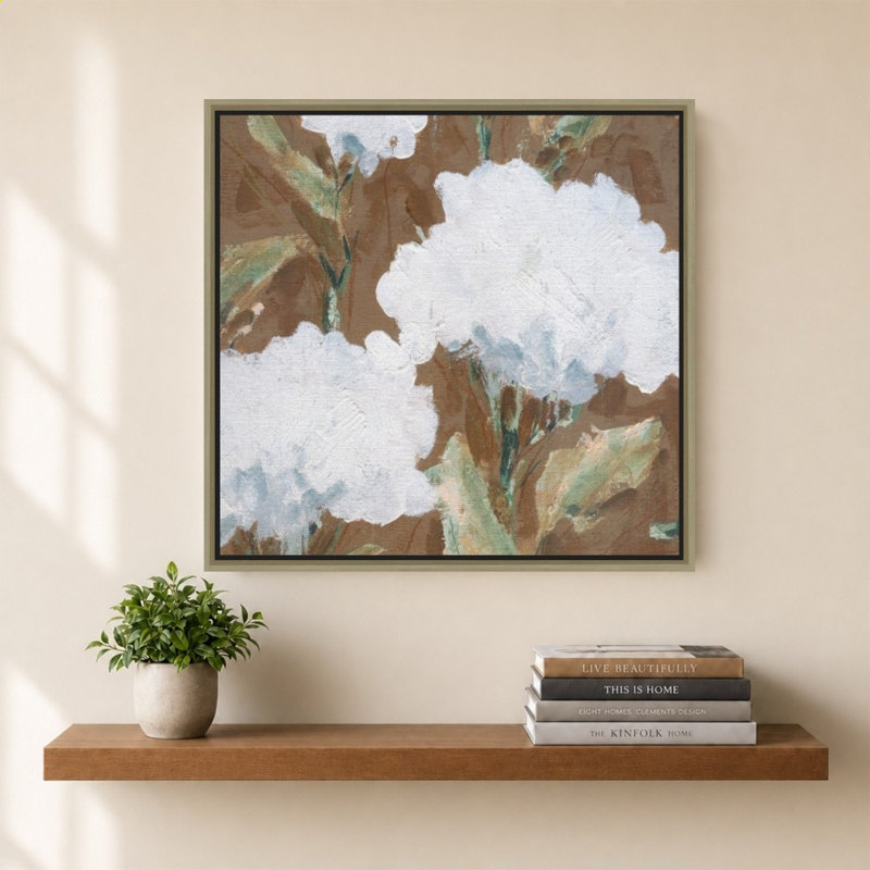 «Mocha Garden II» par Carol Robinson - Impression sur toile, 40" H x 40" W, Champagne