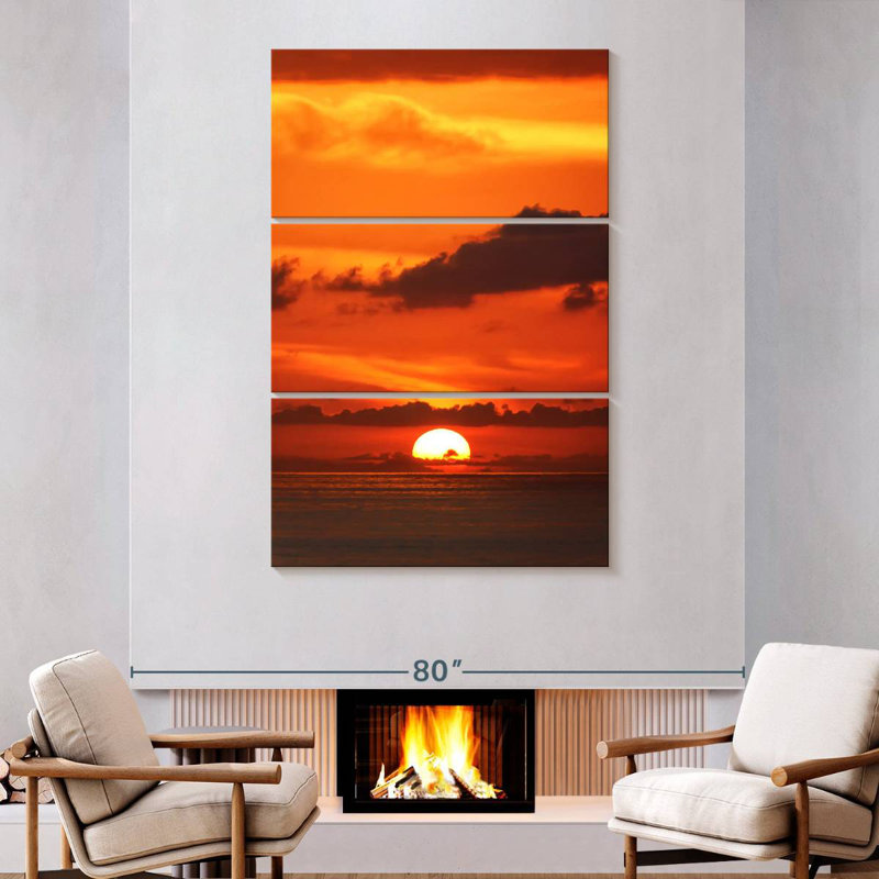 Gillard Ocean Orange Sunset, 74" H x 48" W