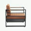 Chaise d'extérieur avec accoudoirs et coussin moelleux-853074235