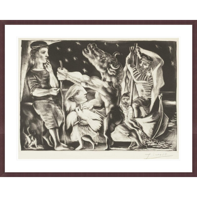 Minotaure aveugle guide par une fillette dans la nuit, planche 97 de la suite Vollard par Pablo Picasso