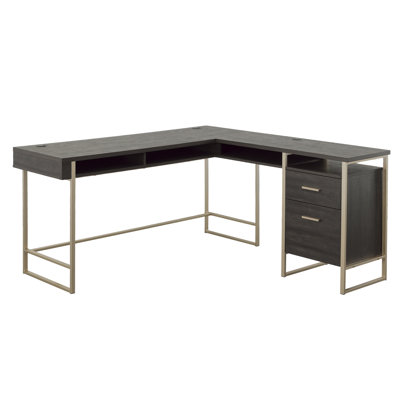 Bureau en L, finition noire