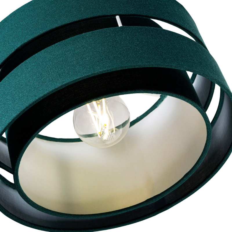 Contemporary Quality Linen Fabric Triple Tier Ceiling Pendant Light Shade, 13cm H x 26cm W x 26cm D, Green