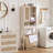 Over The Toilet Storage Cabinet With Rattan Sliding Door, 68" Tall Wood Above Toilet Bathroom Organizer W/Adjustable Shelf & Curved Profile, Space Saver Freestanding Washer Shelf-1883960693
