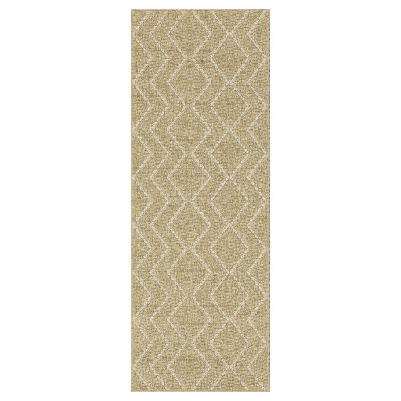 Earth Collection Floor Rug - 5 Ft 3 In X 7 Natural+White Polypropylene Stain For Frequent Use & Pet Mat Indoor Outdoor Foot Traffic Approved Of
