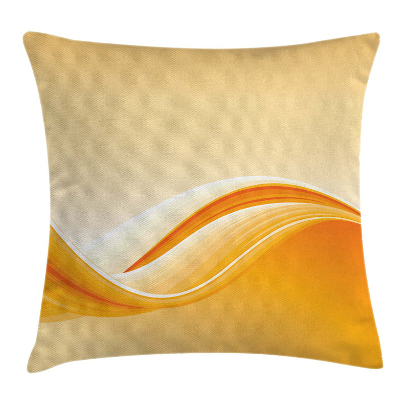 Modern Yellow and Orange Polyester 16'' Throw Pillow