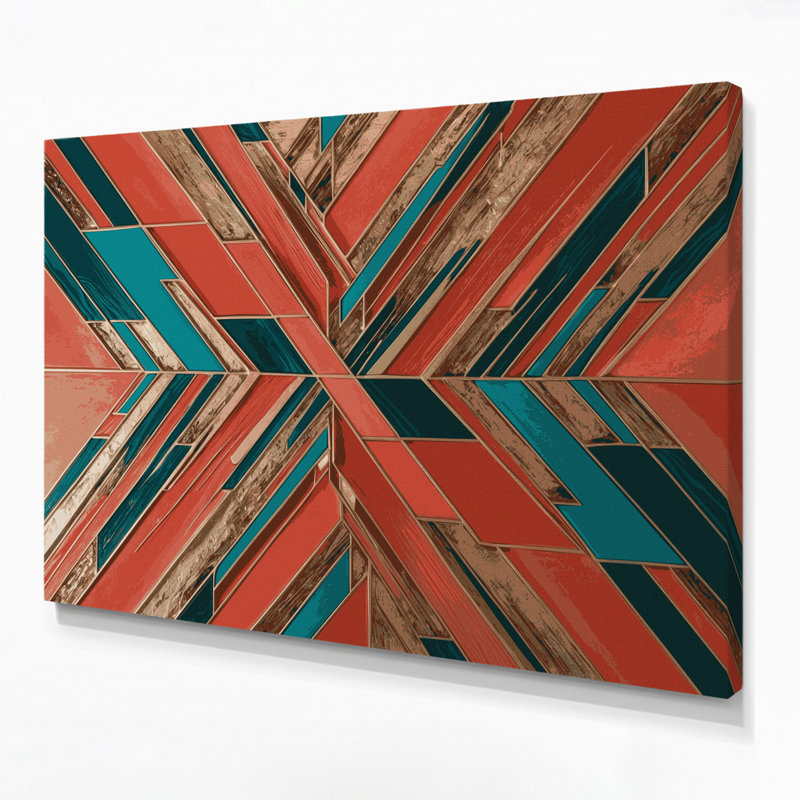 «Geometric Abstraction 55», art mural sur toile brune, H 20 po x l 30 po