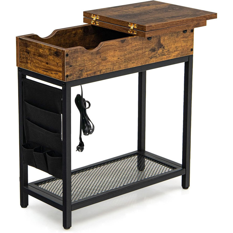 Rhianne End Table with Built-In Outlets