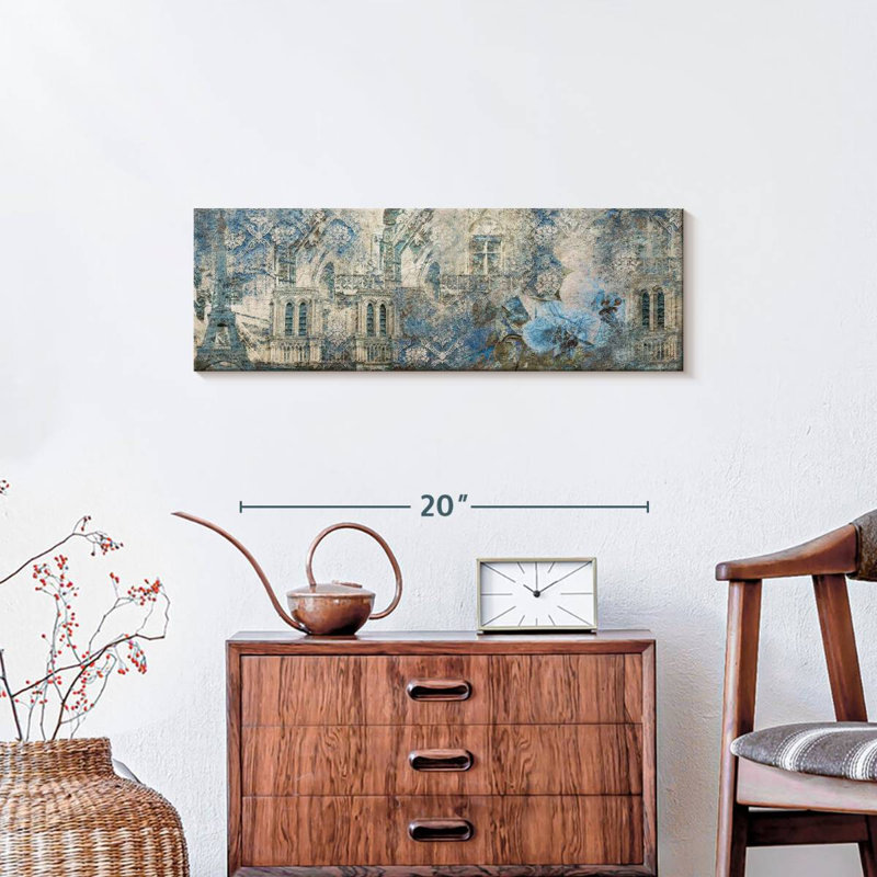 «Paris Blue Tiles», reproduction sur toile, H 8 po x l 24 po x P 1 po