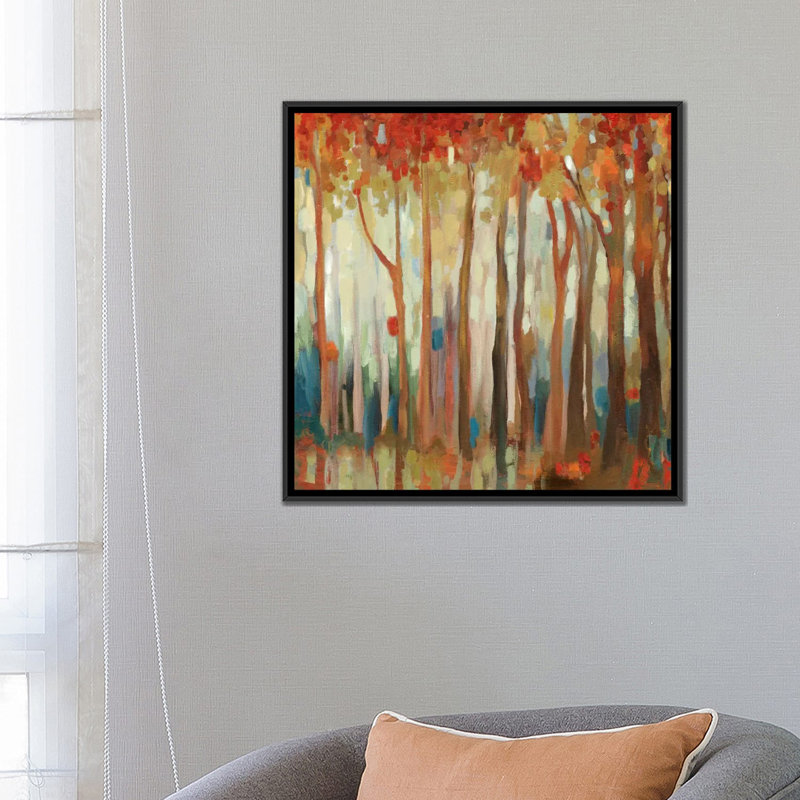 «Marble Forest II», impression sur toile, H 18 po x l 18 po x P 1,5 po, Toile avec cadre noir, Pas de tapis