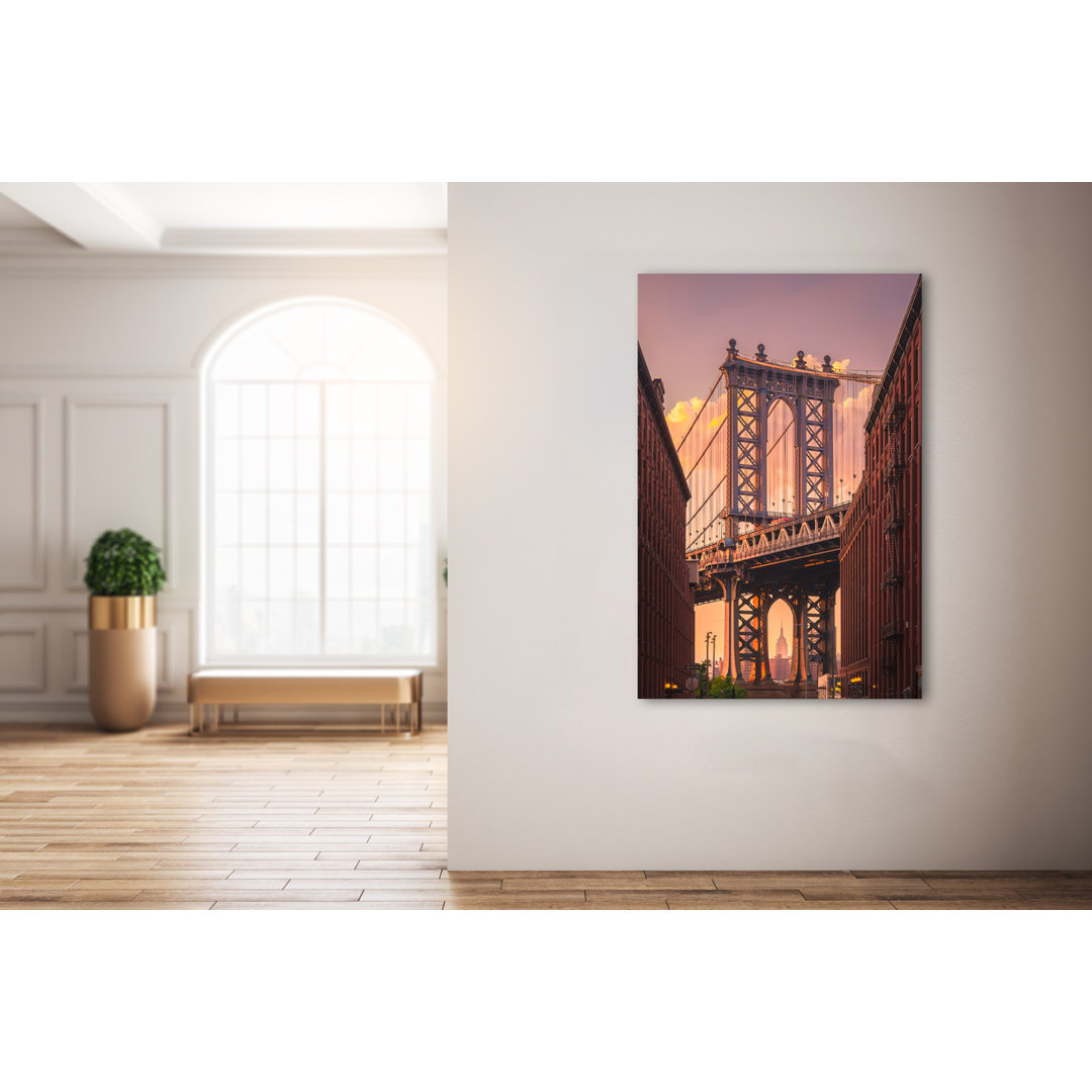 Gerahmtes Poster Manhattan Bridge von Brooklyn Street