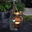 Fontaine d'extérieur 29,7 po en polyrésine avec lumières DEL, tronc d'arbre et bocal