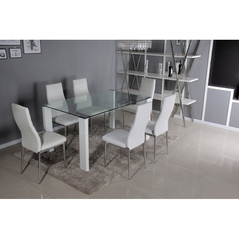 Mentone 6 - Person Dining Set, White