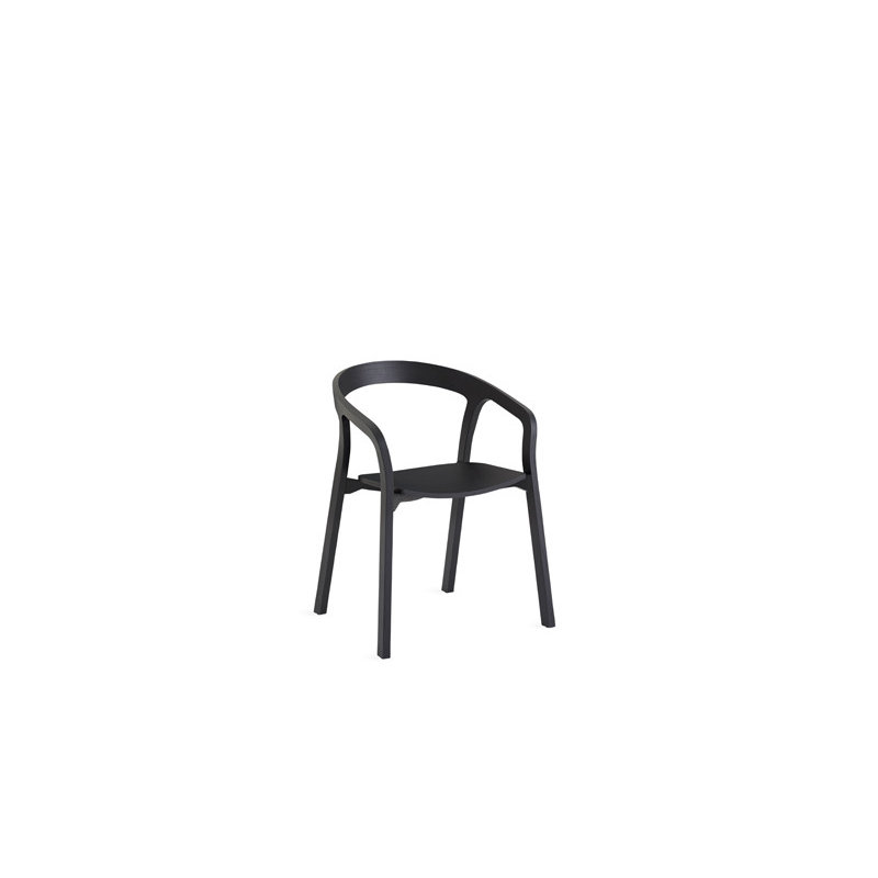 She Said Solid Wood Stacking Arm Chair, Black