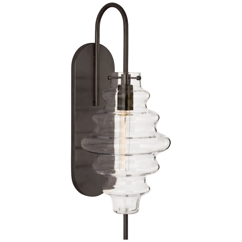 Kelly Wearstler Tableau Large Sconce, Clear Glass, Bronze