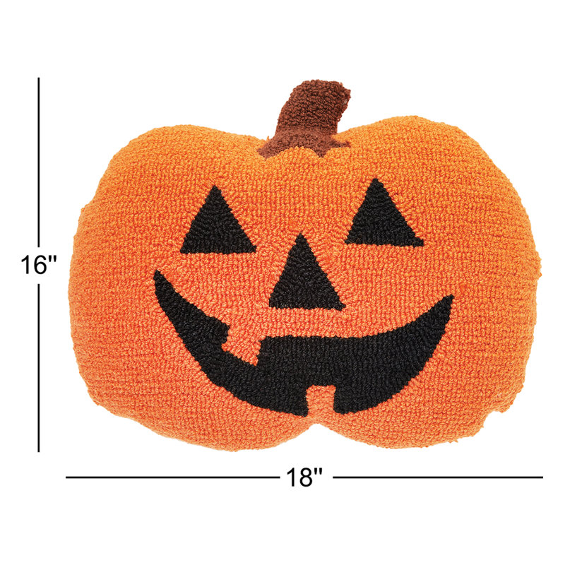 Halloween Hooked Throw Pillow, Pumpkin