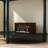 Unique Half Moon Design End Table with Sliding Rattan Door,Elegant Semi-circle Entryway Console Table with 2 Rattan Storage Cabinet and Bottom Shelf for Living room, Bedroom, Study, Hallway(Green)-1970067634