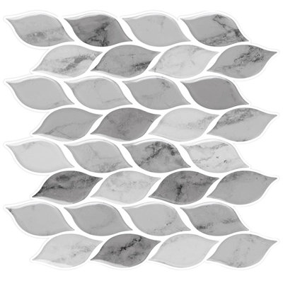 Carrelage mosaïque gris pelez et collez en PVC 10 po x 10 po