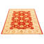 Tapis décoratif en laine de conception unique noué à la main New Age 5 pi 7 po x 7 pi 10 po en laine rouge/beige