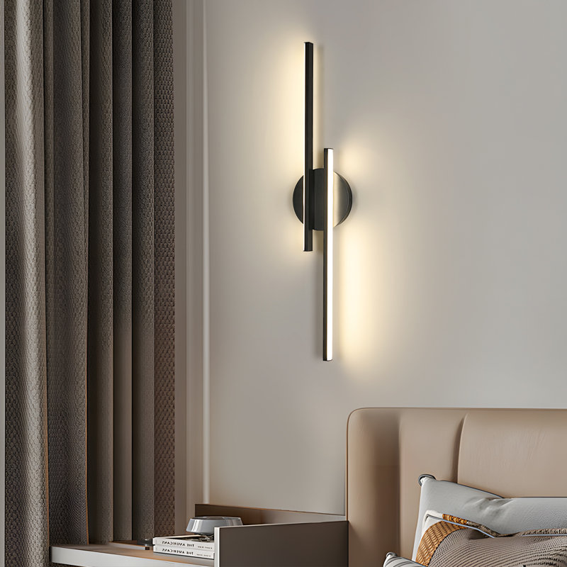 Minimalist Aluminium 24W LED Wall Sconces  , Matte Black