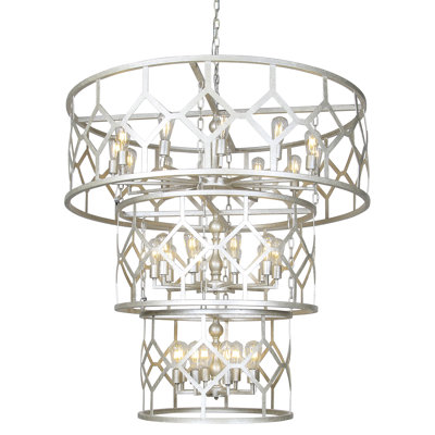 Lustre cylindrique unique et remarquable à 24 lumières Diamond