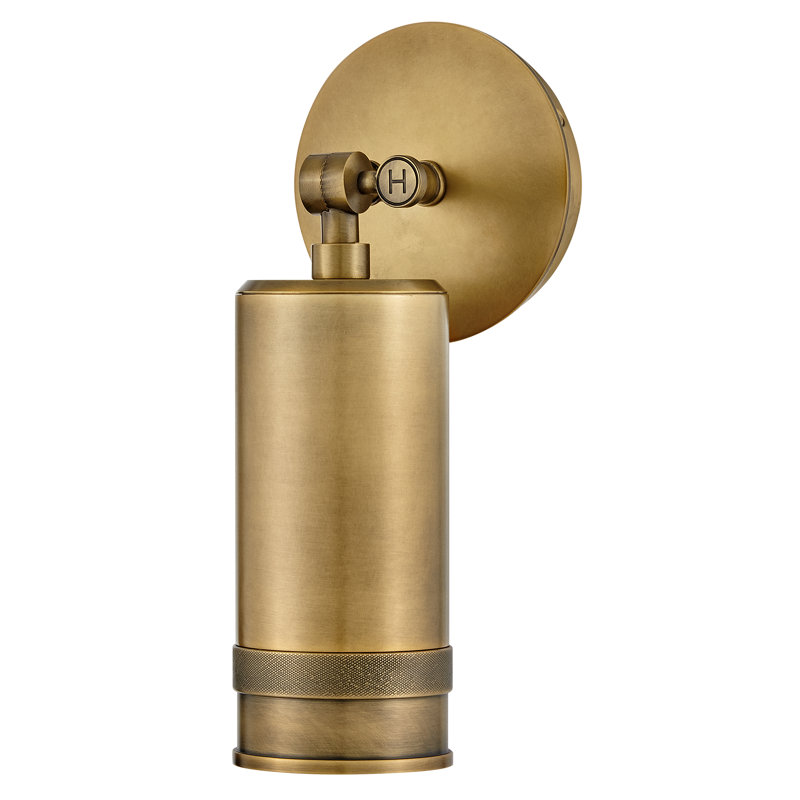 Pratt 12.5" Aluminum Pivotable Wall Mount Lantern, Heritage Brass