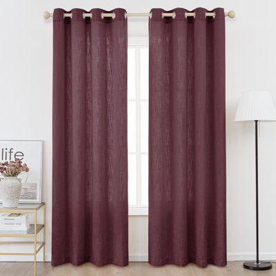 Kambi Linen Blend Semi-Sheer Curtain Panel Pair