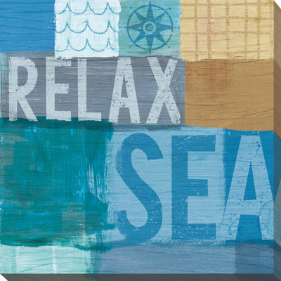 «Beachscape Collage III», art textuel sur toile