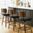 30" Swivel Upholstered Bar Stool with Walnut-Finish Bentwood Frame-1243783469-1243783467