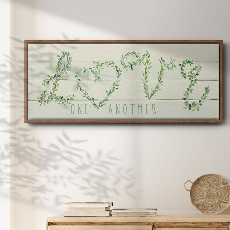 Shiplap Vines Love - toile encadrée, H 8 po x l 20 po
