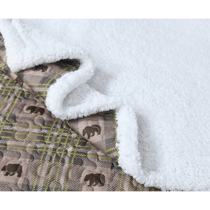 Bart Polyester Plaid Quilt, Twin Quilt + 2 Pillowcases