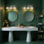Éclairage pour meuble-lavabo en métal et chrome 3 lumières 18 po avec abat-jour en verre transparent pour salle de bain (ampoules non incluses)-118588136-109616271