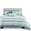 Courtepointe 6 pièces avec coussins décoratifs, double / grand. Motif de rayures aquarelle sereine. Matériau en microfibre pour une chambre à coucher confortable. Tissu de charme Marina lavable à la machine. Doux-129844869-129844870