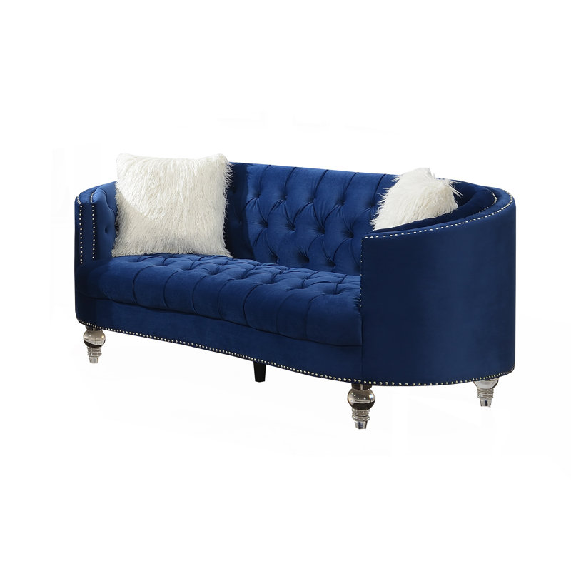 Stanfield 85'' Velvet Sofa, Blue
