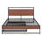 Queen Size Metal Platform Bed Frame With Trundle, USB Ports And Slat Support ,No Box Spring Needed Black-373145731