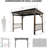 Hardtop Grill Gazebo, Outdoor BBQ Gazebo With 2 Side Shelves And Sloping Galvanized Steel Roof, Metal Permanent Grill Canopy With Ceiling Hooks For Patio, Lawn, Backyard, Deck-111084484