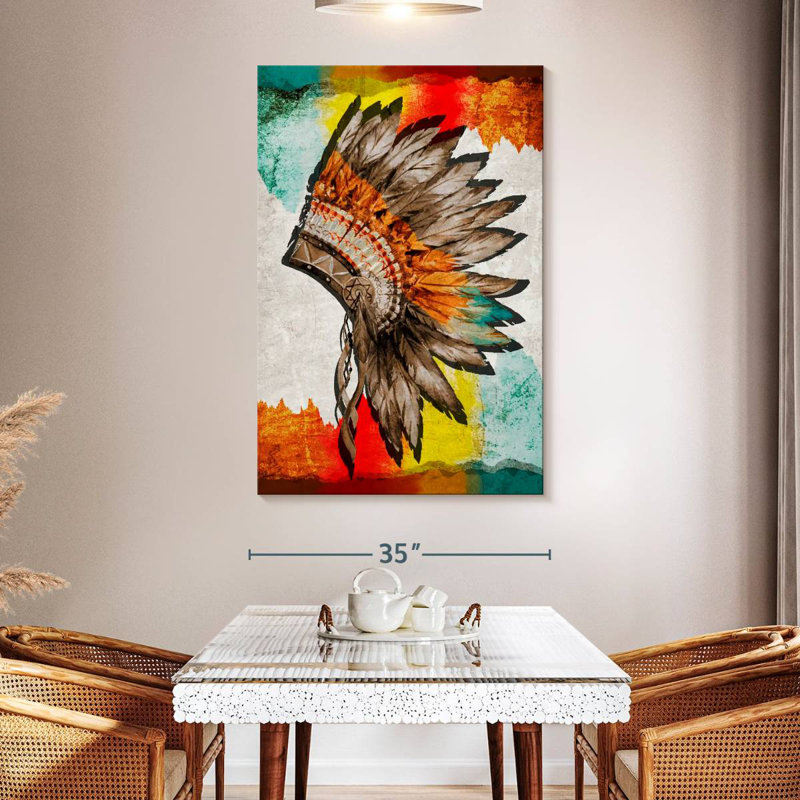 Lelar Native American Headwear, 51" H x 34" W