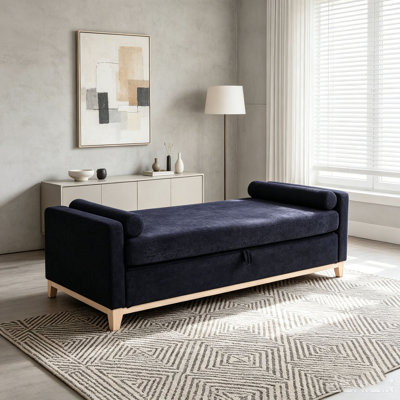 Banc rembourré en bois massif