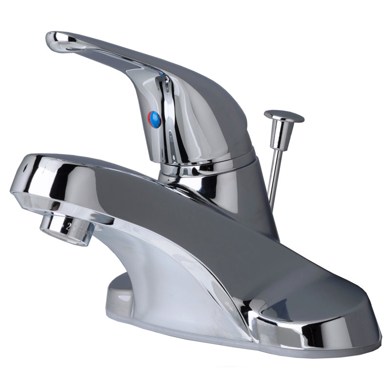 Centerset Single-handle Bathroom Faucet with Drain Assembly, Chrome