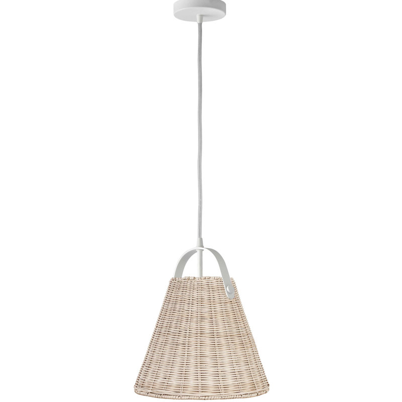 Shenandoah 1 Light Pendant - Wicker Shade, Matte White
